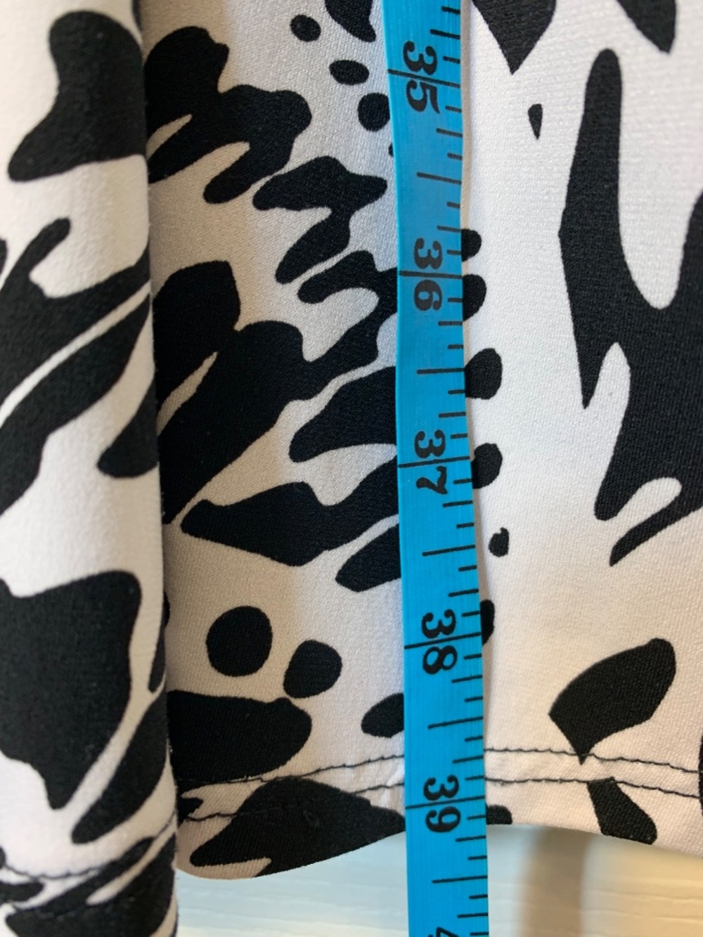 Tribal Black & White Abstract Print Dress Midi Fit & Flare Stretchy M - Picture 6 of 9